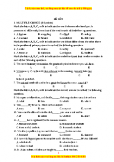 Đề thi trắc nghiệm Tiếng anh 10 năm 2022 - 2023 (Đề 9)