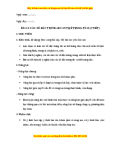 Giáo án Các số đặc trưng cho xu thế trung tâm Toán 10 Kết nối tri thức