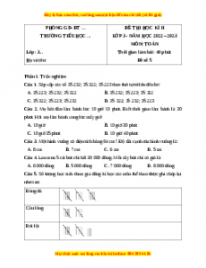 Đề thi cuối kì 2 Toán lớp 3 Chân trời sáng tạo - Đề 5