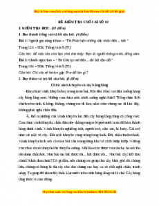 Đề thi cuối kì 1 Tiếng Việt lớp 5 năm 2023 (Đề 10)