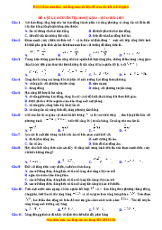 Đề thi thử Vật lí trường Nguyễn Thị Minh Khai - HCM năm 2023