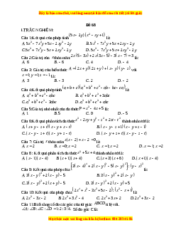 Đề thi giữa kì 1 Toán 8 năm 2023 - Đề 68