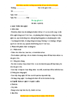 Giáo án Công nghệ 7 Ôn tập giữa kì 1 (Chân trời sáng tạo)