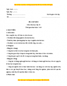 Giáo án Bài mở đầu Hóa học 10 Kết nối tri thức