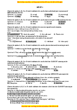 Đề thi giữa kì học 1 Tiếng anh 12 năm 2022 - 2023 (Đề 1)