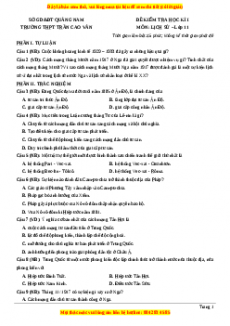 Đề thi cuối kì 1 Lịch sử 11 trường THPT Trần Cao Vân - Quảng Nam