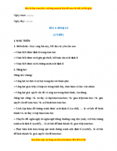 Giáo án Định lí Toán 7 Cánh diều