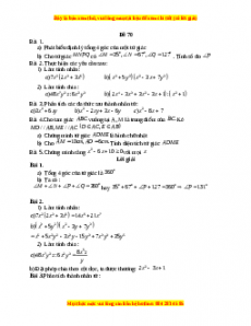 Đề thi giữa kì 1 Toán 8 năm 2023 - Đề 70
