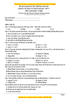 Đề luyện thi TN THPT Quốc Gia môn KHXH có đáp án ( đề 17 )