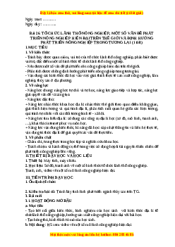 Giáo án Bài 26 Địa lí 10 Kết nối tri thức (2024): Tổ chức lãnh thổ nông nghiệp, một số vấn đề phát triển nông nghiệp hiện đại trên thế giới và định hướng phát triển nông nghiệp