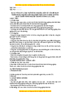 Giáo án Bài 26 Địa lí 10 Kết nối tri thức (2024): Tổ chức lãnh thổ nông nghiệp, một số vấn đề phát triển nông nghiệp hiện đại trên thế giới và định hướng phát triển nông nghiệp