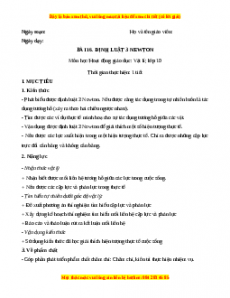 Giáo án Bài 16 Vật lí 10 Kết nối tri thức: Định luật 3 Newton