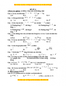 Đề thi cuối học kì 1 Toán 8 năm 2022 - 2023 - Đề 22