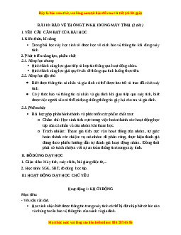 Giáo án Bài 10: Bảo vệ thông tin khi dùng máy tính Tin học 3 Kết nối tri thức