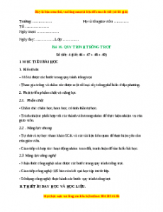 Giáo án Bài 16: Quy trình trồng trọt Công nghệ 10 Cánh diều