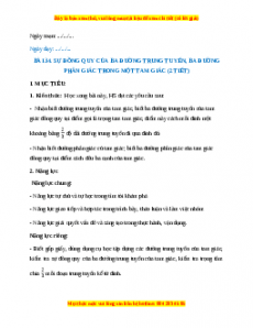 Giáo án Sự đồng quy của ba đường trung trực, ba đường phân giác trong một tam giác Toán 7 Kết nối tri thức