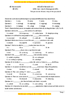 Đề thi học kì 1 Tiếng anh 12 năm 2022 - 2023 (Đề 5)