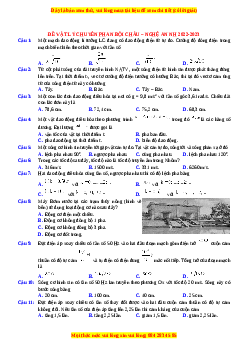 Đề thi thử Vật lí trường Chuyên Phan Bội châu - Nghệ An năm 2023
