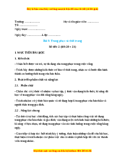 Giáo án Công nghệ 6 Bài 9 (Cánh diều): Trang phục và thời gian
