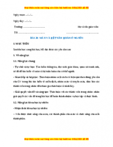 Giáo án Máu và hệ tuần hoàn ở người Sinh học 8 Cánh diều