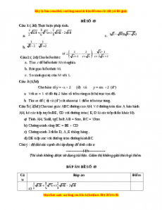 Đề thi Toán 9 học kì 1 năm 2022 - 2023 - Đề 49