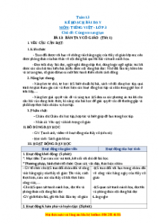 Giáo án Bàn tay cô giáo Tiếng việt 3 Chân trời sáng tạo