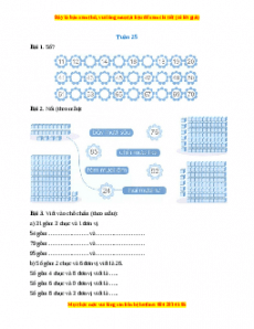 Bài tập cuối tuần Toán lớp 1 Tuần 25 Cánh diều (có lời giải)