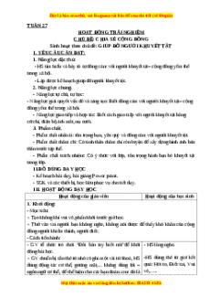 Giáo án Tuần 27: Giúp đỡ người khuyết tật Hoạt động trải nghiệm 3 Kết nối tri thức
