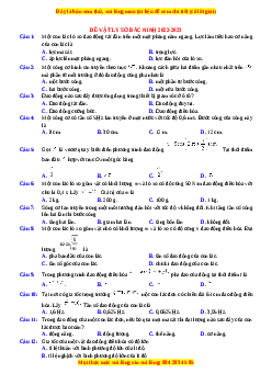 Đề thi thử Vật lí Sở Vắc Ninh - Đề 1 năm 2023