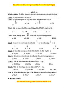 Bộ đề thi Toán 5 học kì 1 năm 2022 - 2023 - Đề 28