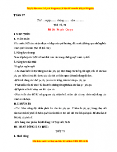 Giáo án Tuần 7 Tiếng việt lớp 1 Kết nối tri thức