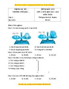 Đề thi cuối kì 2 Toán lớp 3 Chân trời sáng tạo - Đề 3