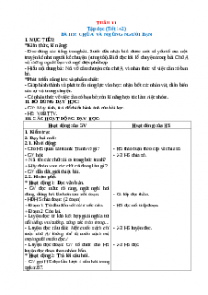 Giáo án Tuần 11 Tiếng việt 2 Kết nối tri thức