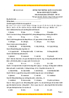 Đề thi THPT Quốc Gia Hóa năm 2023 Beeclass - Đề 23