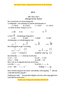 Bộ đề thi Toán 5 học kì 1 năm 2022 - 2023 - Đề 8