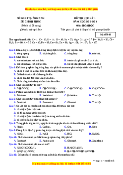 Đề thi thử Hóa học Sở Quảng Nam năm 2023