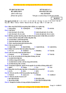 Đề thi thử Hóa học Sở Quảng Nam năm 2023