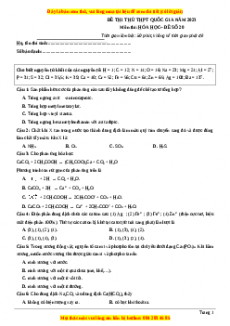 Đề thi THPT Quốc Gia Hóa năm 2023 Bookgol - Đề 20