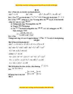Đề thi giữa kì 1 Toán 8 năm 2023 - Đề 46