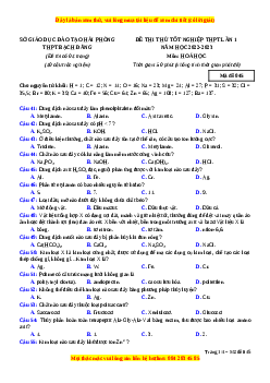 Đề thi thử Hóa học trường Bạch Đằng lần 1 năm 2023