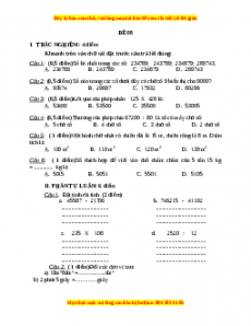 Đề thi Toán lớp 4 cuối kì 1 năm 2022 - 2023 (Đề 8)