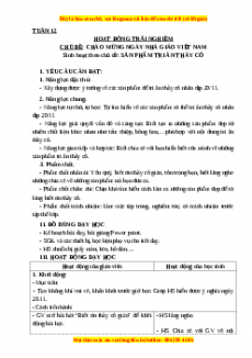 Giáo án HĐTN lớp 3 Tuần 12 Cánh diều: Sản phẩm tri ân thầy cô