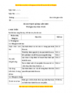 Giáo án Sinh học 10 Bài 28 (Chân trời sáng tạo): Thực hành lên men