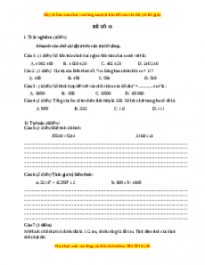 Đề thi Toán lớp 4 cuối kì 1 năm 2022 - 2023 (Đề 41)