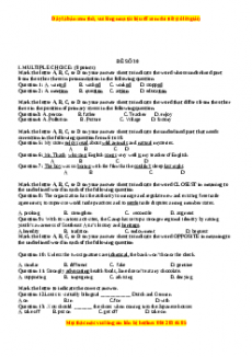 Đề thi trắc nghiệm Tiếng anh 10 năm 2022 - 2023 (Đề 30)