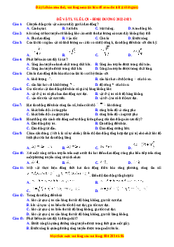 Đề thi thử Vật lí trường Lê lợi - Bình Dương năm 2023