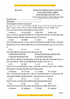 Đề thi THPT Quốc Gia Hóa năm 2023 Beeclass - Đề 5