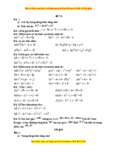 Đề thi giữa kì 1 Toán 8 năm 2023 - Đề 74