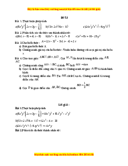 Đề thi giữa kì 1 Toán 8 năm 2023 - Đề 53