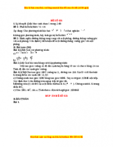 Đề thi Toán 9 học kì 2 năm 2022 - 2023 - Tập 2 Đề 31